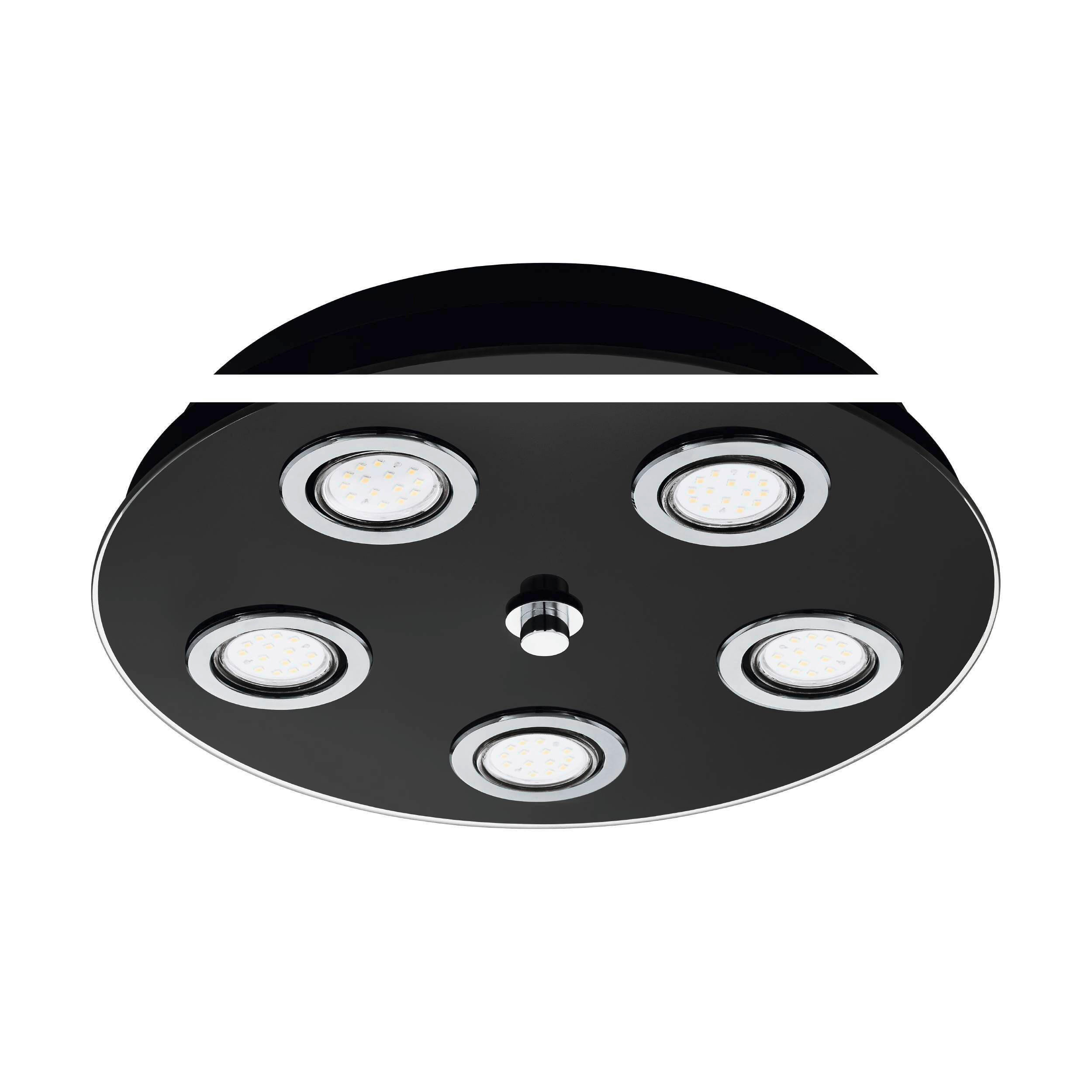 DECKENLEUCHTE 35/7,5 cm   - Schwarz, Basics, Glas/Metall (35/7,5cm) - Eglo