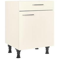 SCHUBKASTENUNTERSCHRANK 60/87/56 cm  in Magnolie  - Edelstahlfarben/Magnolie, MODERN, Holzwerkstoff/Metall (60/87/56cm) - Nobilia