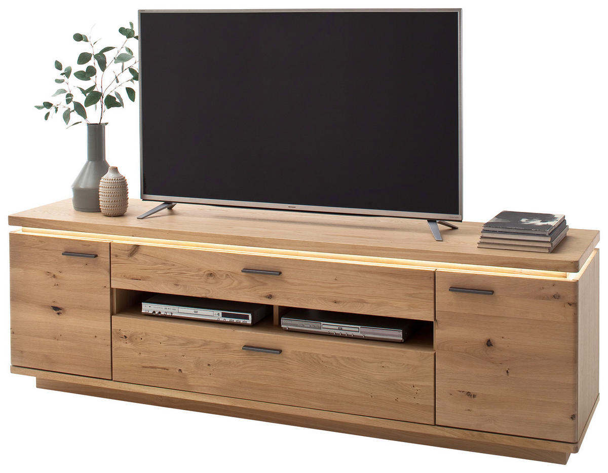 TV-ELEMENT  in 210/68/50 cm  - Eiche Bianco/Grau, Design, Holz/Holzwerkstoff (210/68/50cm) - Livetastic