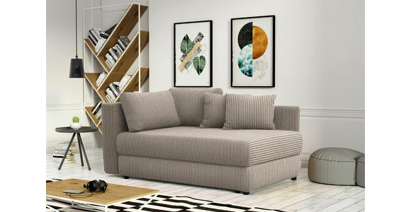 RÉCAMIERE in Cord Taupe - Taupe/Schwarz, Design, Kunststoff/Textil (171/71-88/93cm) - Cantus