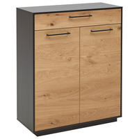 OMARA ZA ČEVLJE furnirano antracit, barve hrasta - barve hrasta/antracit, Design, kovina/leseni material (86/103/37cm) - Dieter Knoll