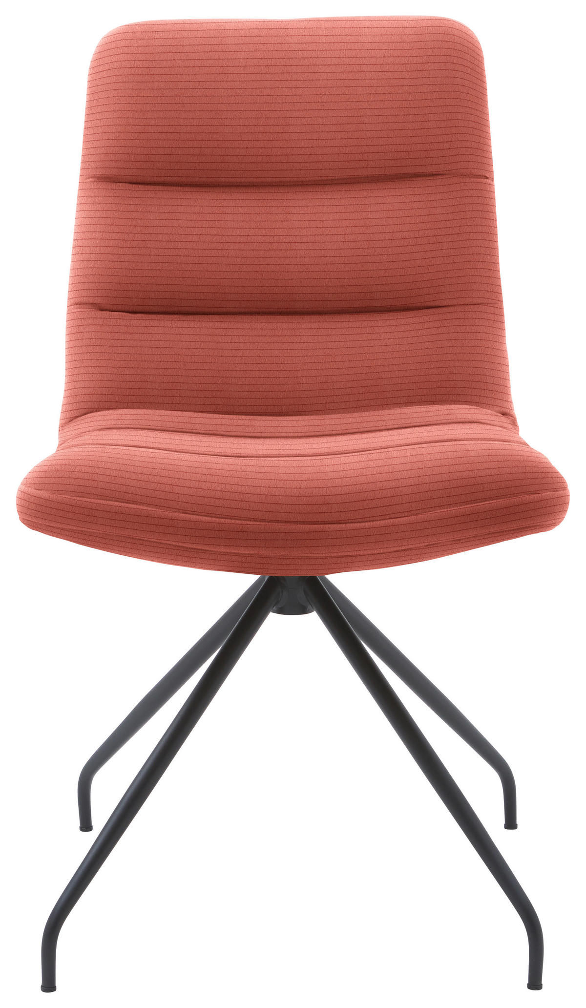 STUHL  Lederauswahl, Stoffauswahl, Typenauswahl, Sitzfläche 180° drehbar Cord  Aprikose  - Aprikose/Schwarz, Design, Textil/Metall (52/88/66cm) - Dieter Knoll