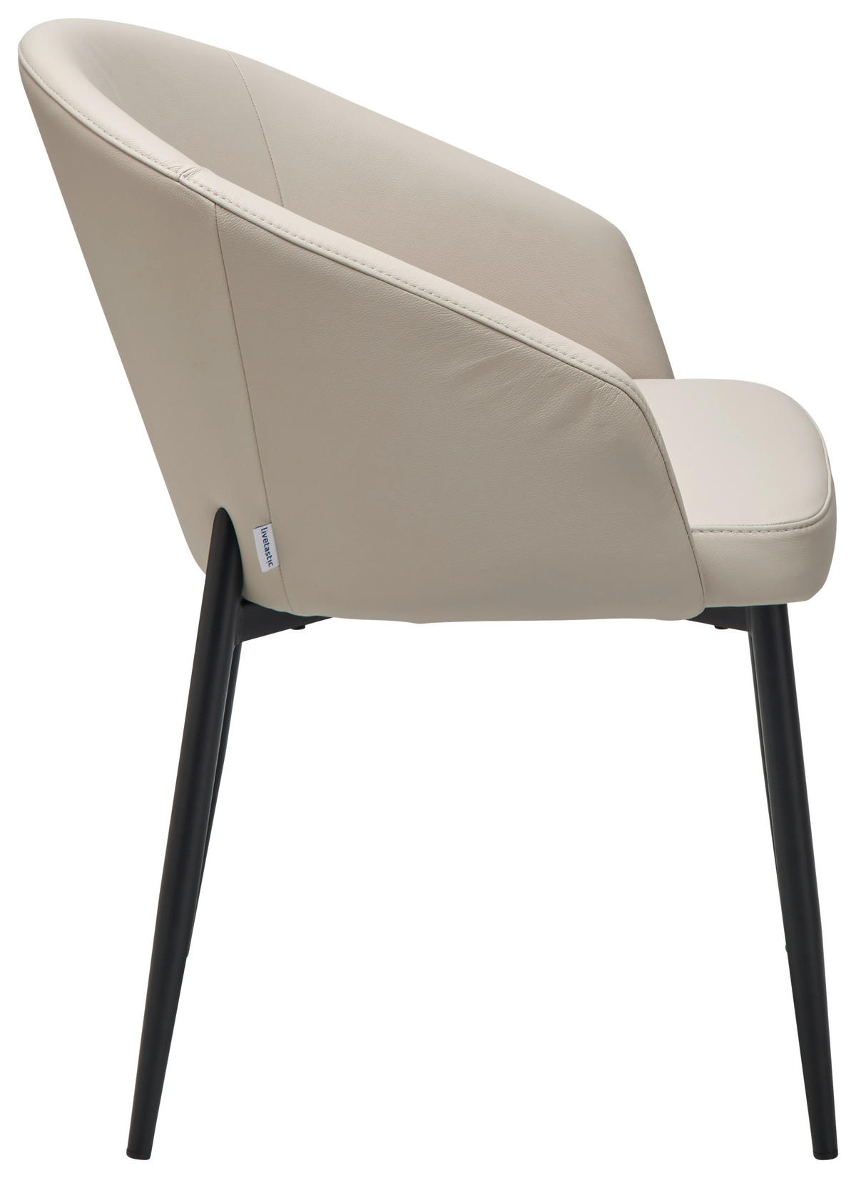 ŽIDLE S PODRUČKAMI, ocel, béžová - černá/béžová, Design, kov/kůže (55/81.5/61cm) - Livetastic