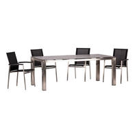 GARTENGARNITUR Edelstahl  - Edelstahlfarben/Grau, Basics, Keramik/Kunststoff (200/75/100cm) - Acamp