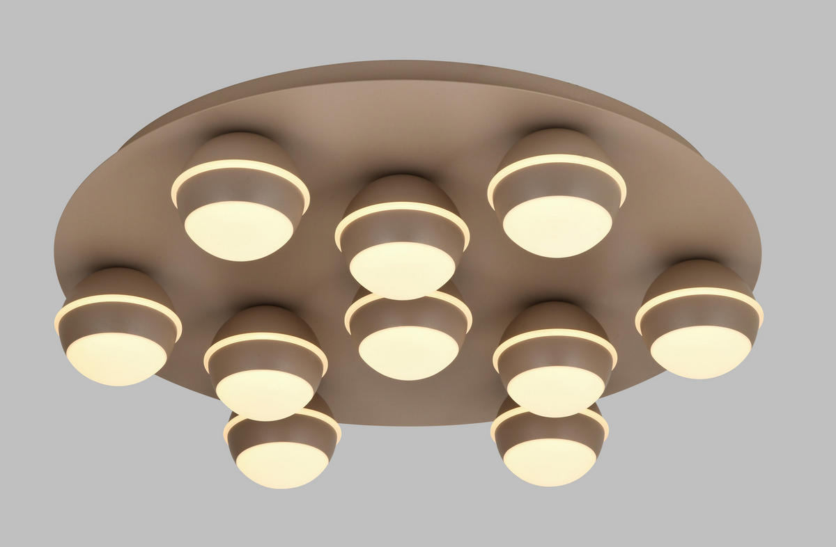 LED-DECKENLEUCHTE Biarritz 60/60/14 cm  - Sandfarben, Design, Kunststoff/Metall (60/60/14cm)