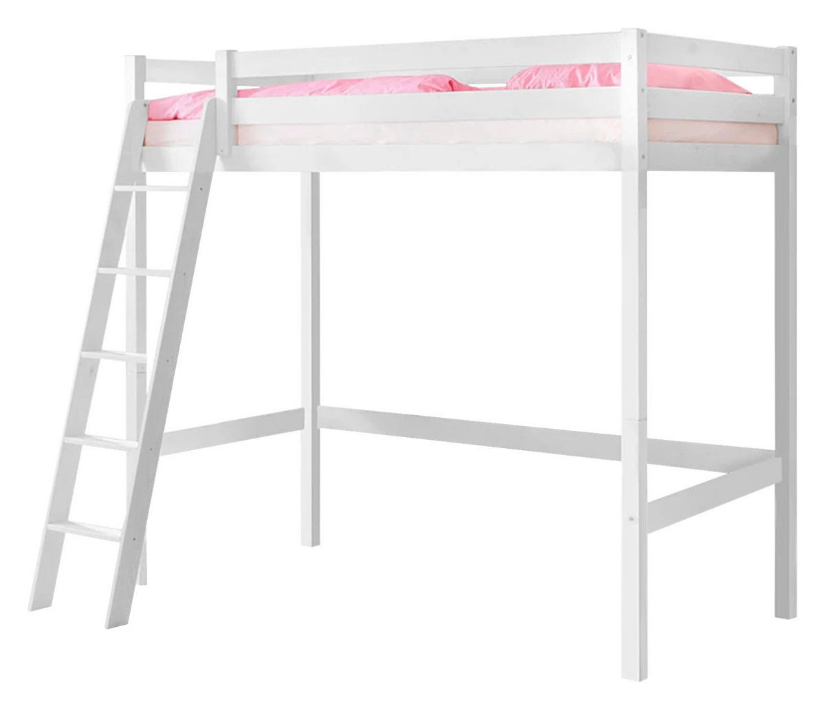 VYVÝŠENÁ POSTEĽ, 90/200 cm biela - biela, Basics, drevo (90/200cm) - MID.YOU