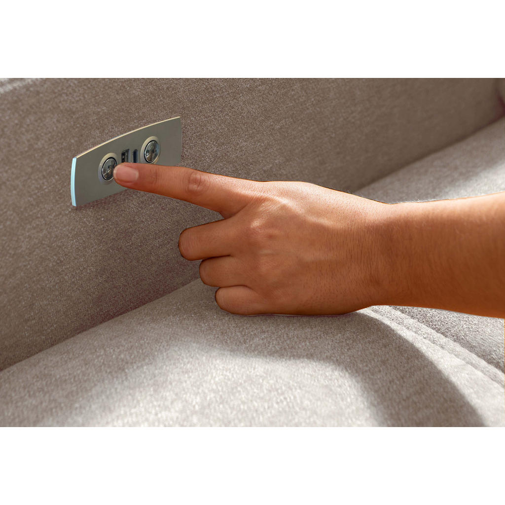 Thumbnail - Livetastic Ecksofa, Beige, Textil, Uni, 4-Sitzer, Ottomane rechts, L-Form, 292x185 cm, Made in EU, Liegefunktion, elektr...