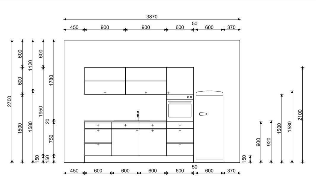 KÜCHENLEERBLOCK 240 cm   in Kernbuche  - Buchefarben/Kernbuche, Basics, Holz (240cm) - OSTER