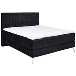 BOXSPRINGBETT 160/200 cm  in Schwarz  - Chromfarben/Schwarz, Design, Textil/Metall (160/200cm) - Xora