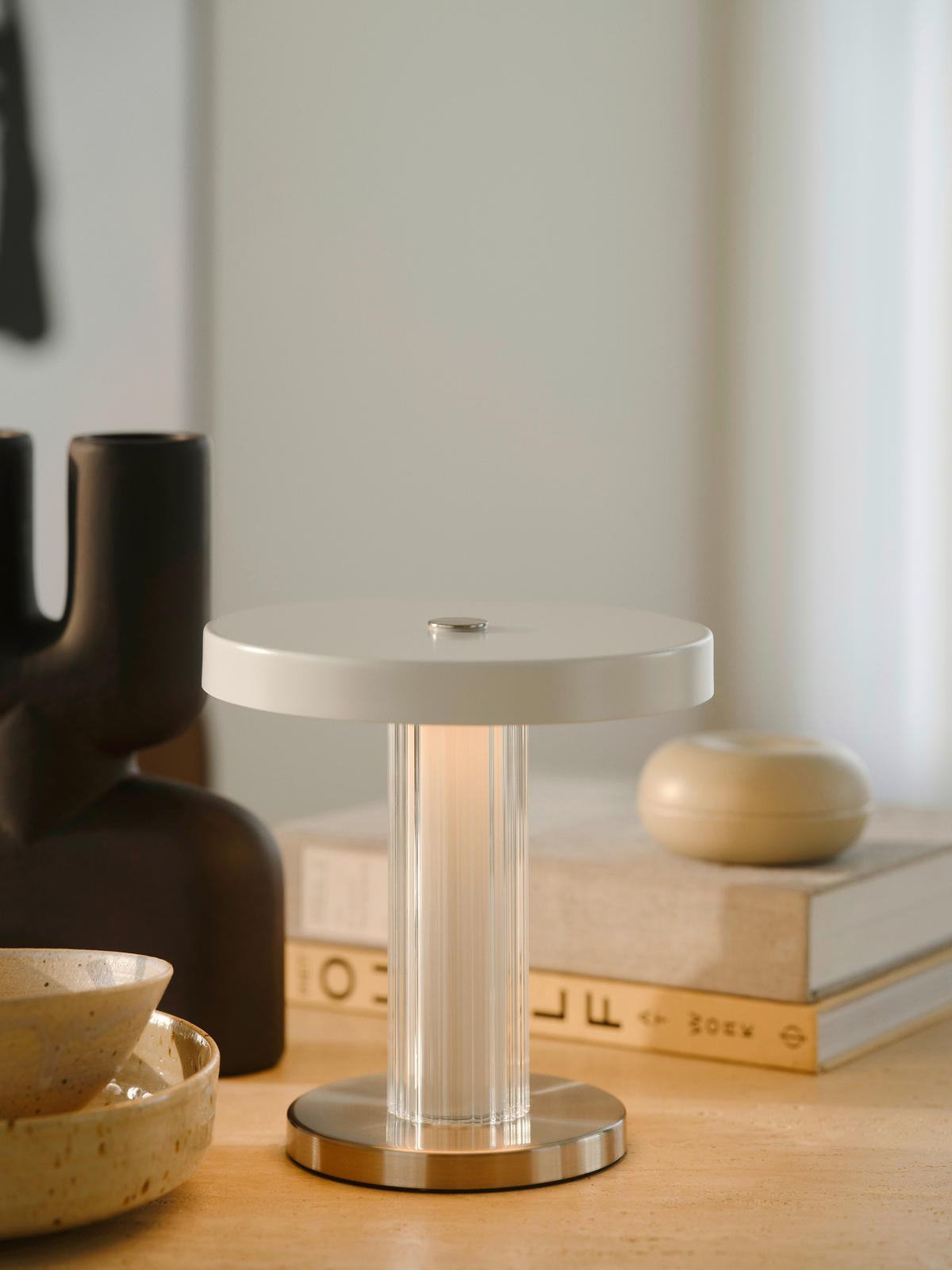 TISCHLEUCHTE Trezzi 21/21,9 cm  - Hellrosa/Beige, Design, Kunststoff (21/21,9cm) - Nordlux