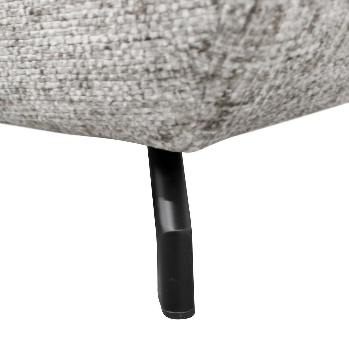 ECKSOFA Beige Struktur, Plüsch  - Beige/Schwarz, Design, Textil/Metall (201/274cm) - MID.YOU