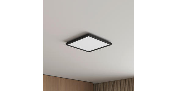 LED-DECKENLEUCHTE 29,3/29,3/2,8 cm   - Schwarz, Basics, Kunststoff (29,3/29,3/2,8cm) - Novel