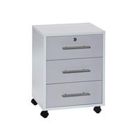 ROLLCONTAINER 44/58/40 cm  - Silberfarben/Weiß, LIFESTYLE, Holzwerkstoff/Metall (44/58/40cm) - MID.YOU