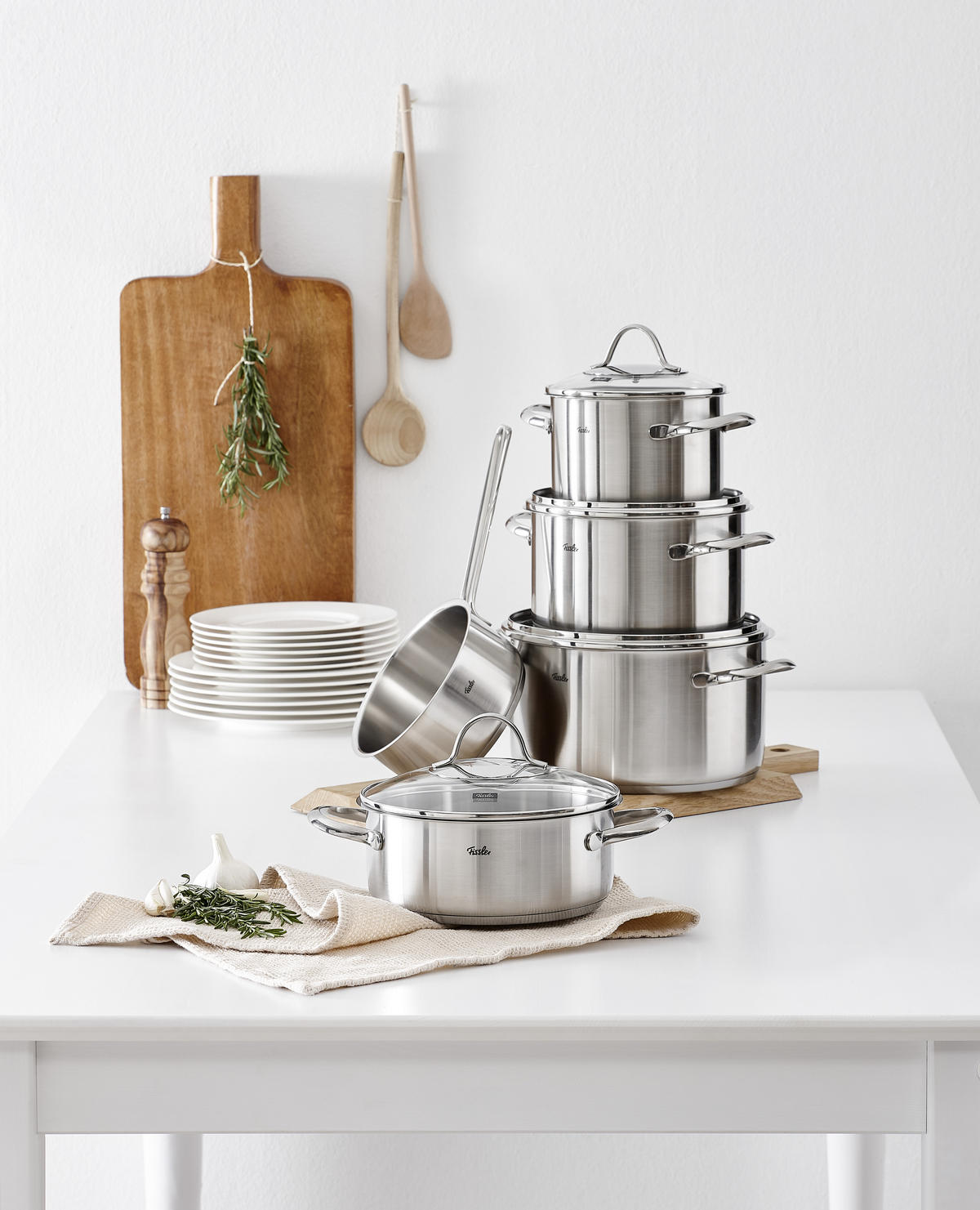 SET POSOD Palermo  - srebrne barve, Basics, kovina/steklo - Fissler