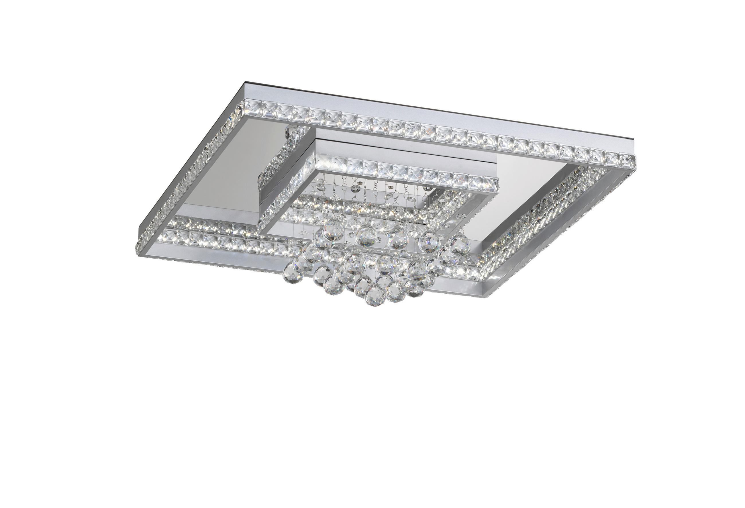 STROPNA LED-SVETILKA   51,5 W/3000 lm/3000 - 6000 K// - barve niklja, Konvencionalno, kovina/umetna masa (56,5/56,5/21cm) - Wofi