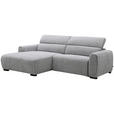 ECKSOFA in Mikrofaser Hellgrau  172/256 cm  - Hellgrau/Schwarz, Design, Textil/Metall (172/256cm) - Carryhome