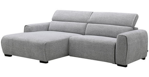 ECKSOFA in Mikrofaser Hellgrau  172/256 cm  - Hellgrau/Schwarz, Design, Textil/Metall (172/256cm) - Carryhome
