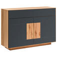 SIDEBOARD  120/87/40 cm 1 Schublade(n)  - Anthrazit/Buchefarben, MODERN, Glas/Holz (120/87/40cm) - Linea Natura