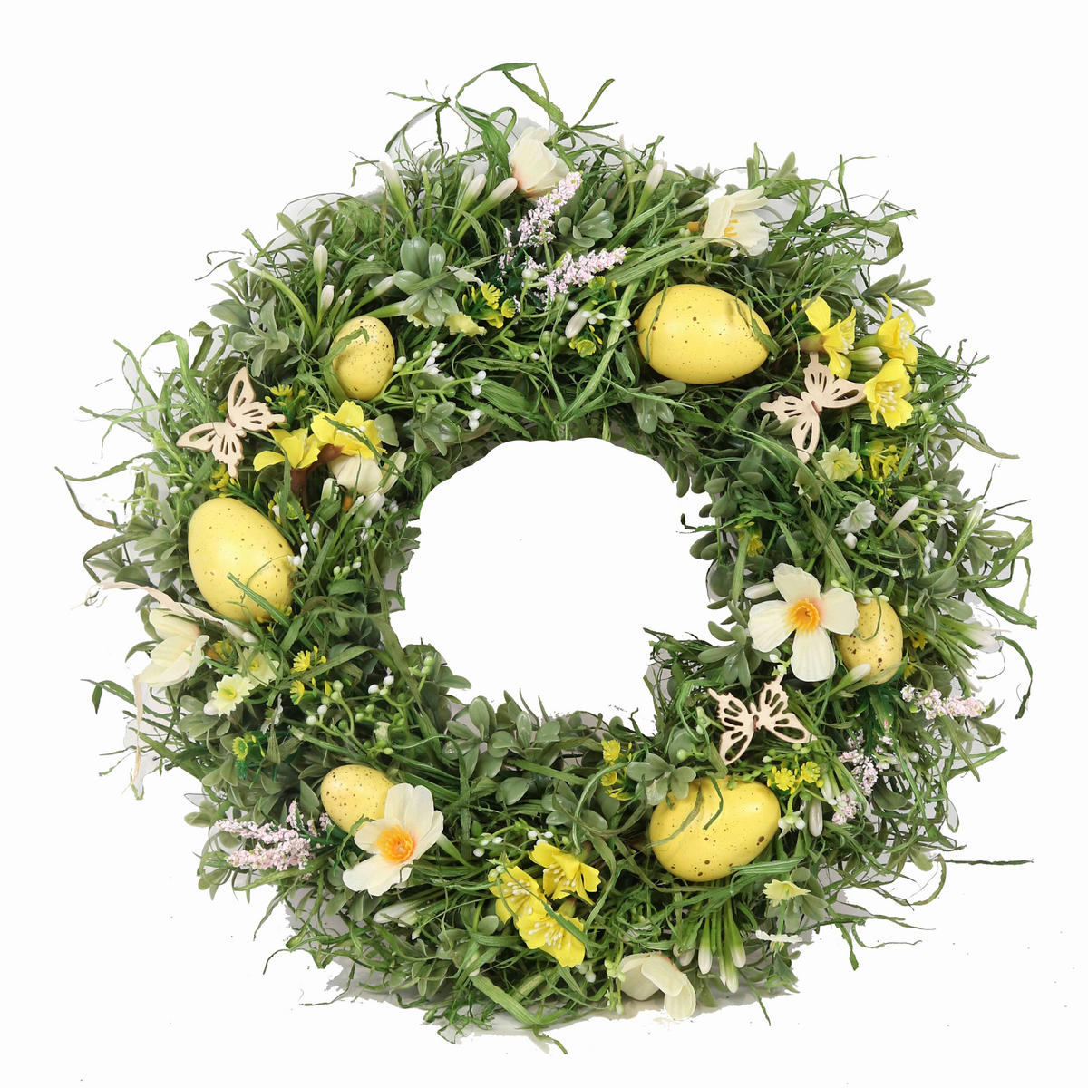 FRÜHLINGSKRANZ  - Gelb/Grün, LIFESTYLE, Naturmaterialien/Kunststoff (34cm)