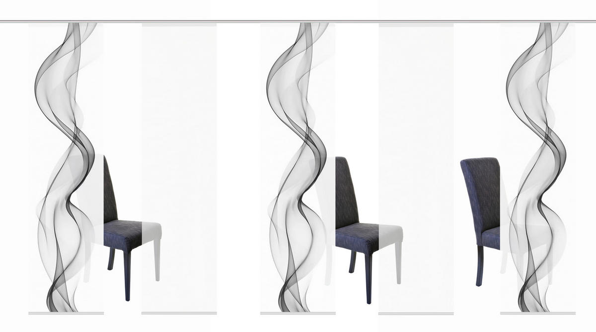 FLÄCHENVORHANG in Grau halbtransparent  - Grau, Design, Textil (5x60/245cm)