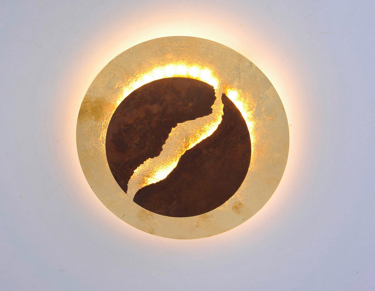 STROPNA LED-SVETILKA   26 W  3000 K 230 V  - zlate barve/opečnato rjava, Trendi, kovina (30/30/8cm)