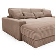 BIGSOFA in Cord Hellbraun  - Hellbraun/Schwarz, MODERN, Kunststoff/Textil (230/85/190cm) - Carryhome