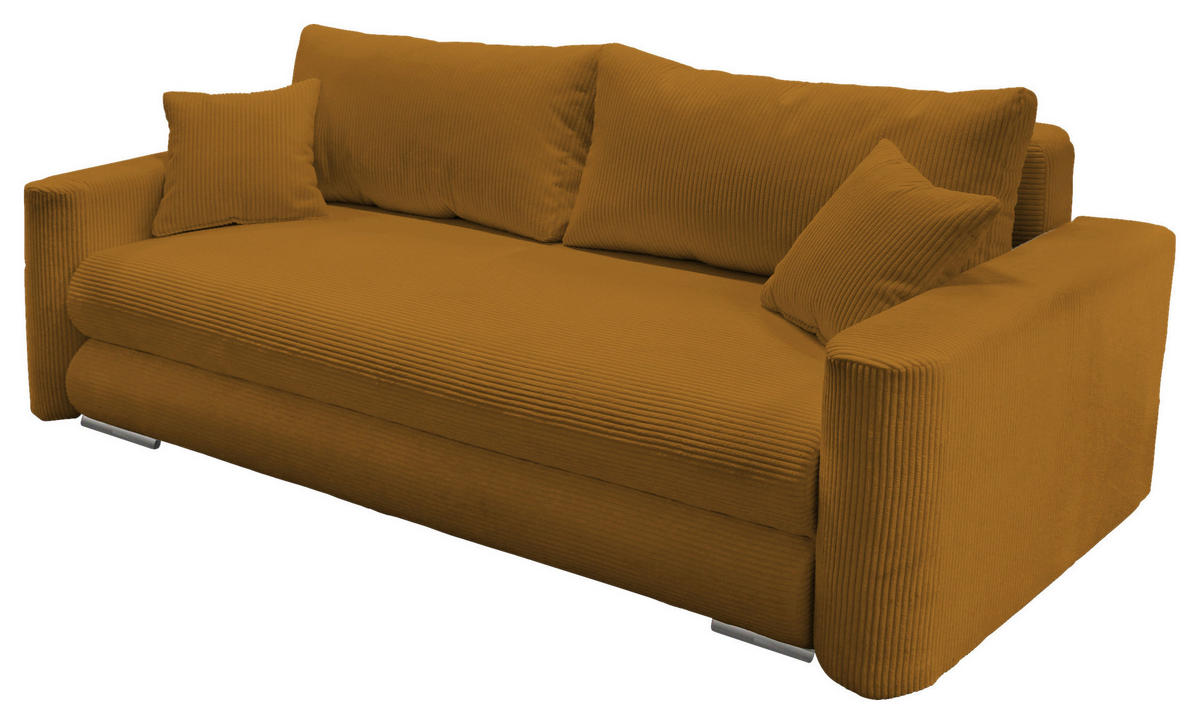 SCHLAFSOFA in Cord Rostfarben  - Rostfarben/Silberfarben, Design, Kunststoff/Textil (232/88/105cm) - MID.YOU