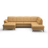 WOHNLANDSCHAFT Currygelb Kombination Echtleder/Stoff Vliesstoff  - Currygelb/Schwarz, MODERN, Leder/Textil (164/319/212cm) - Sit & More