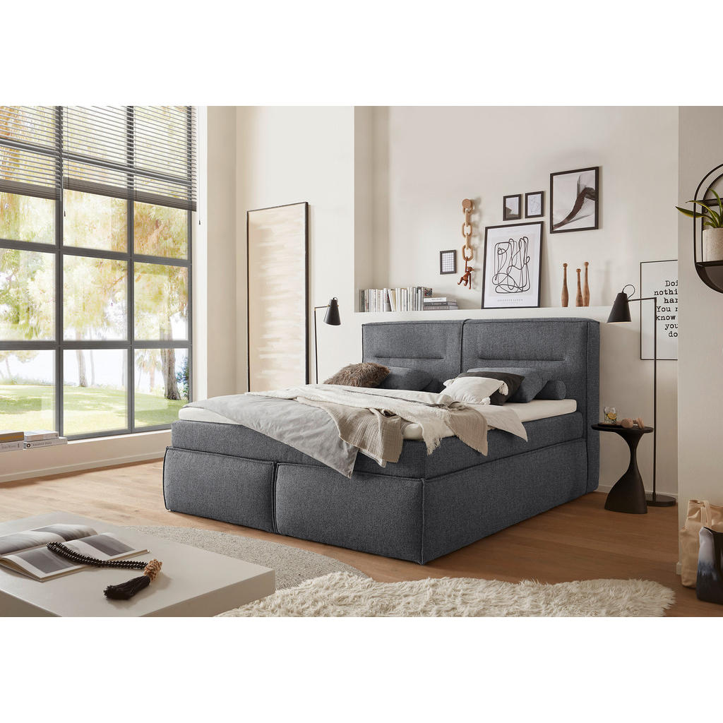 MID.YOU POSTEL BOXSPRING, 180/200 cm, antracitová