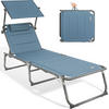 GARTENLIEGE 70/36/200 cm  - Blau/Anthrazit, Basics, Textil/Metall (70/36/200cm) - Modante