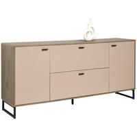 SIDEBOARD  in 184/85/44 cm  - Eichefarben/Anthrazit, MODERN, Holzwerkstoff/Metall (184/85/44cm) - Hom`in