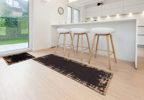 STAZA ZA KUHINJU 50/150 cm crna, tamno narančasta Miabella - tamno narančasta/crna, Design, tekstil (50/150cm)