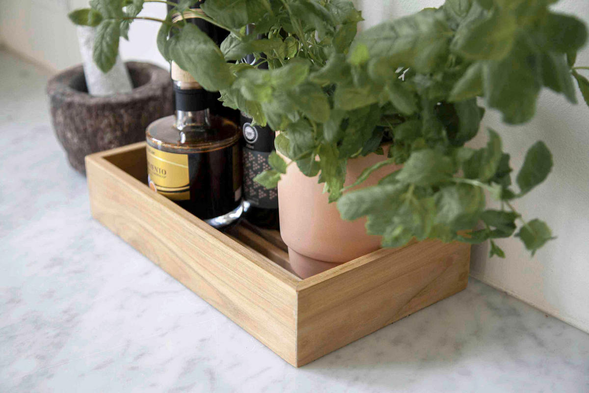 BADEWANNENABLAGE - Naturfarben/Teakfarben, Design, Holz (30/6/16cm) - Livetastic