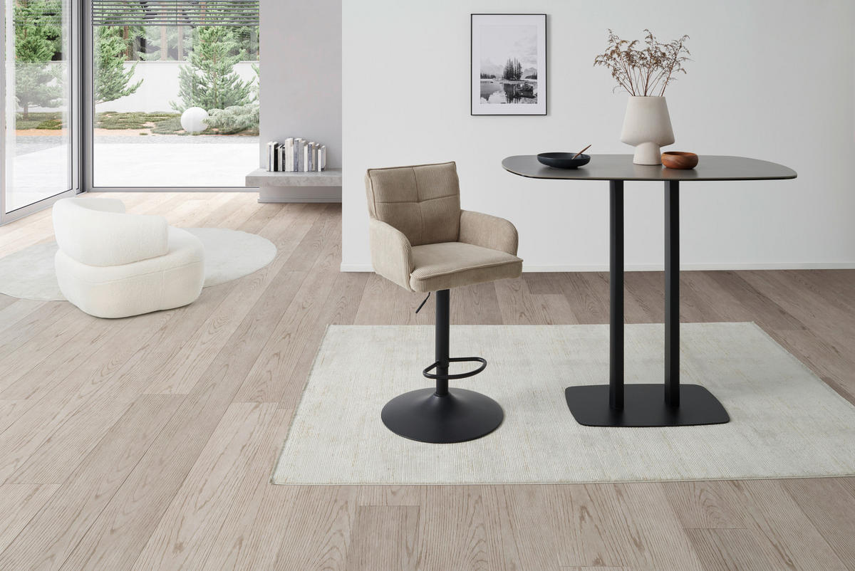 BARHOCKER in Metall, Textil Grau, Schwarz  - Schwarz/Grau, KONVENTIONELL, Textil/Metall (57/100-121/57cm) - MID.YOU