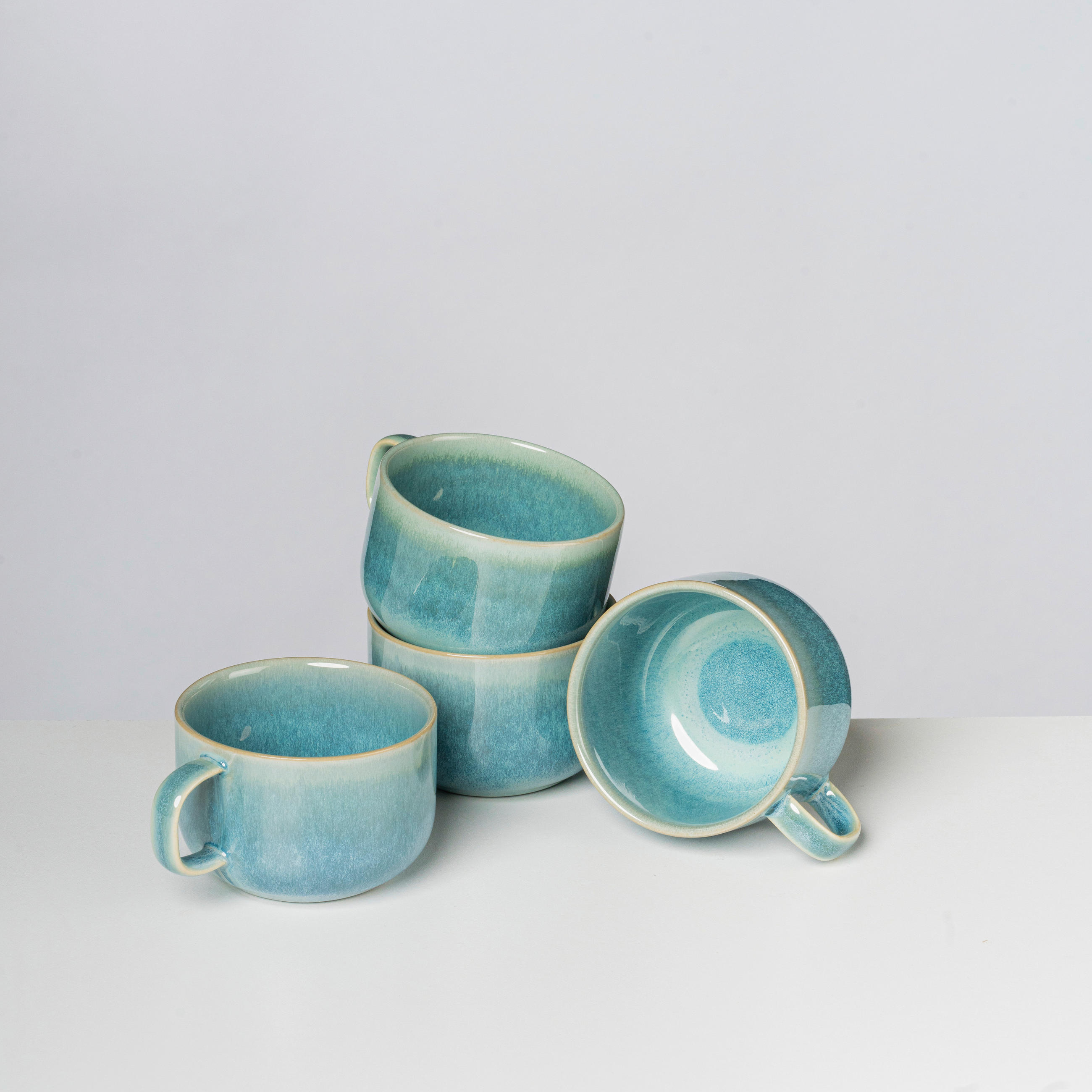 TASSENSET TIEFER SEE 4-teilig  - Blau/Grün, Basics, Keramik (11.2/5.8/8.5cm) - Gipfelstück