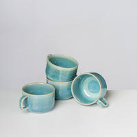 TASSENSET TIEFER SEE 4-teilig  - Blau/Grün, Basics, Keramik (11.2/5.8/8.5cm) - Gipfelstück