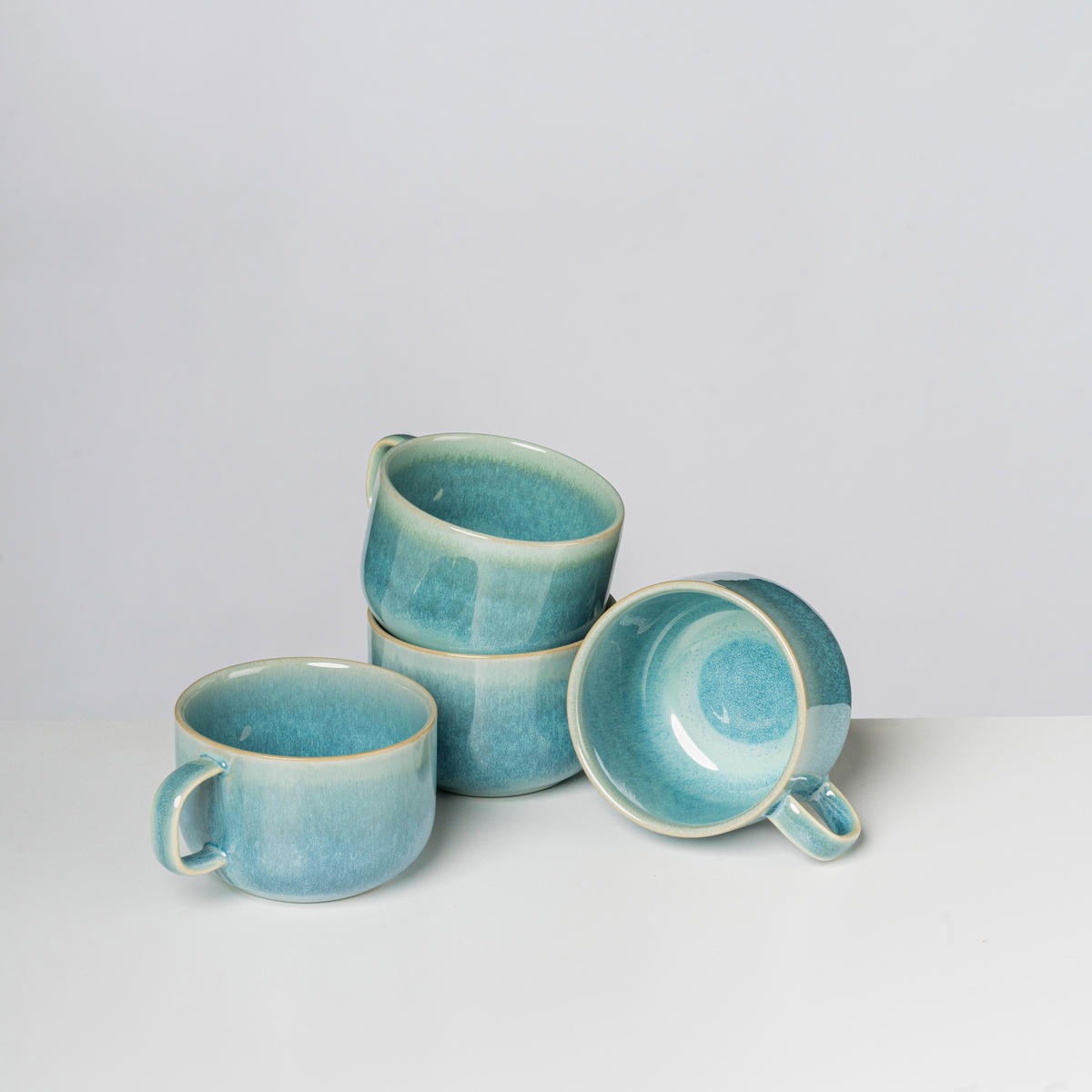 TASSENSET TIEFER SEE 4-teilig  - Blau/Grün, Basics, Keramik (11.2/5.8/8.5cm) - Gipfelstück