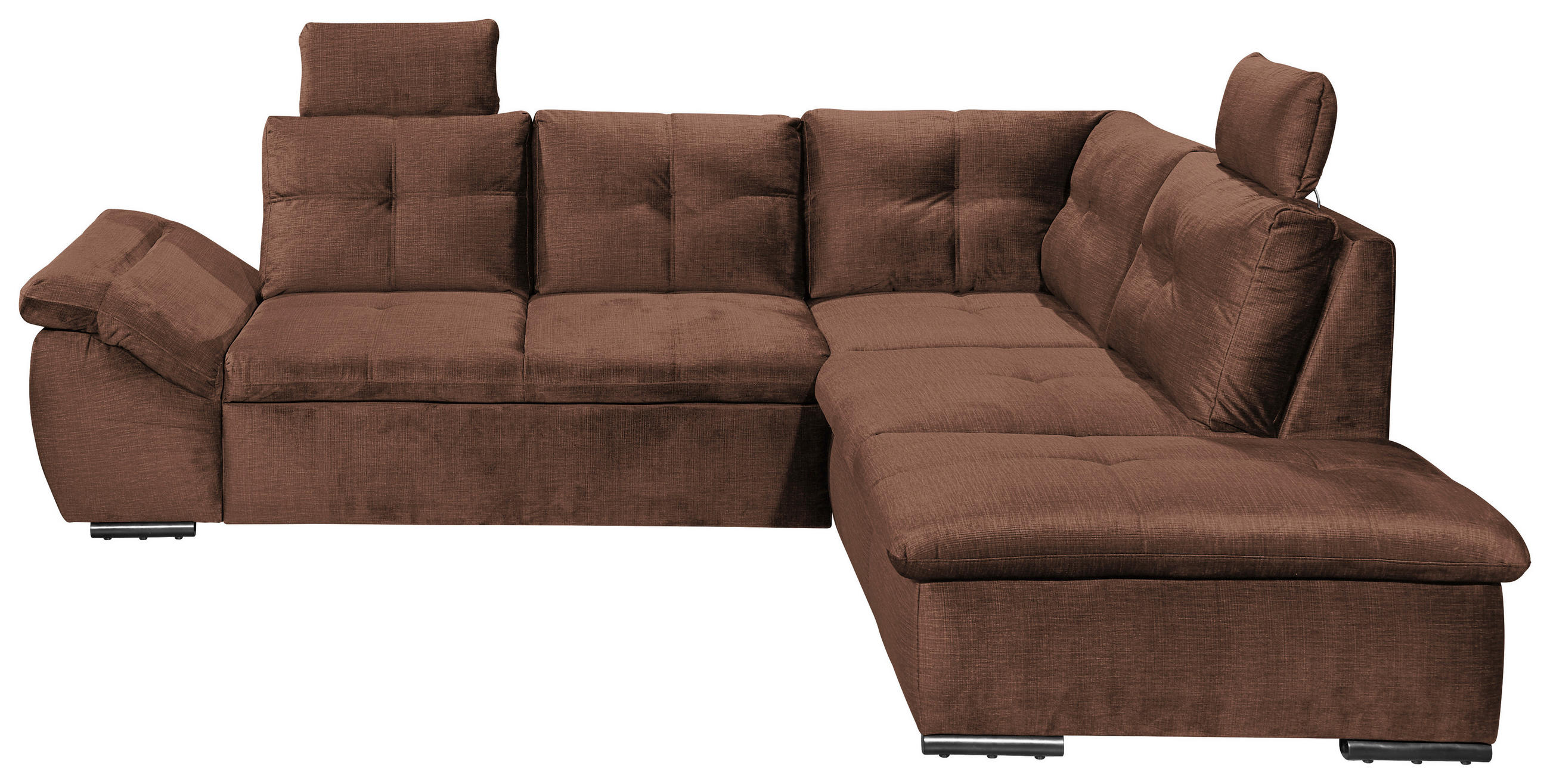 HÖRNSOFFA i mikrovelour kopparfärgad  - svart/kopparfärgad, Klassisk, textil/plast (265/217cm) - MID.YOU