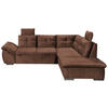 ECKSOFA in Mikrovelours Kupferfarben  - Schwarz/Kupferfarben, Konventionell, Kunststoff/Textil (265/217cm) - Carryhome