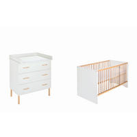 Babyzimmer 2 tlg. Melody white  - Buchefarben/Weiß, Basics, Holz/Holzwerkstoff - Schardt