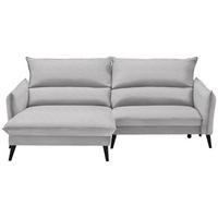 ECKSOFA Hellgrau Velours  - Hellgrau/Schwarz, Design, Holz/Textil (170/238cm) - Carryhome