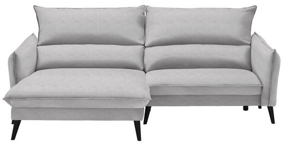 ECKSOFA in Velours Hellgrau  - Hellgrau/Schwarz, Design, Holz/Textil (170/238cm) - Carryhome