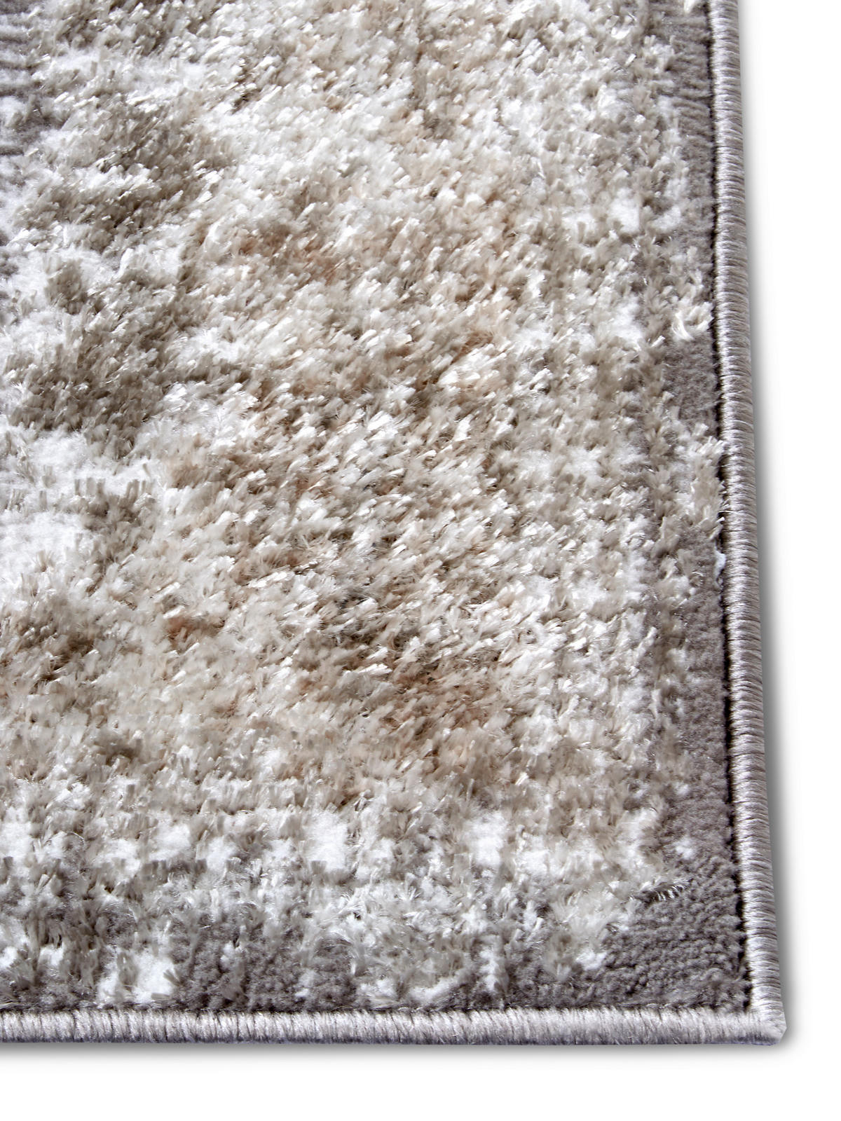 VINTAGE-TEPPICH 67/120 cm Shine Creme, Silberfarben, Greige  - Greige/Silberfarben, Design, Kunststoff (67/120cm)