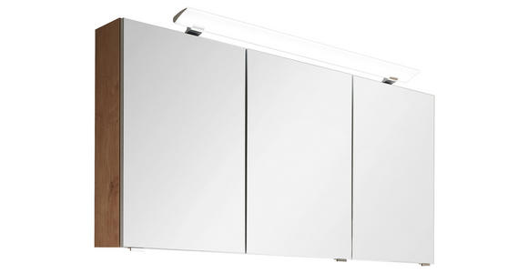 SPIEGELSCHRANK 120/68,7/15 cm - Chromfarben/Eichefarben, Design, Glas/Holzwerkstoff (120/68,7/15cm) - Novel
