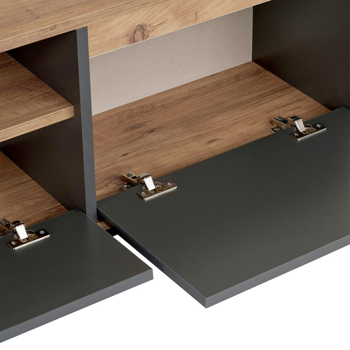 TV-ELEMENT - Anthrazit/Pinienfarben, Modern, Holzwerkstoff (160/42/30cm) - MID.YOU
