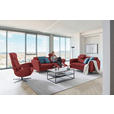 3-SITZER-SOFA in Leder Bordeaux  - Bordeaux/Schwarz, Design, Leder/Metall (190/84/99cm) - Dieter Knoll