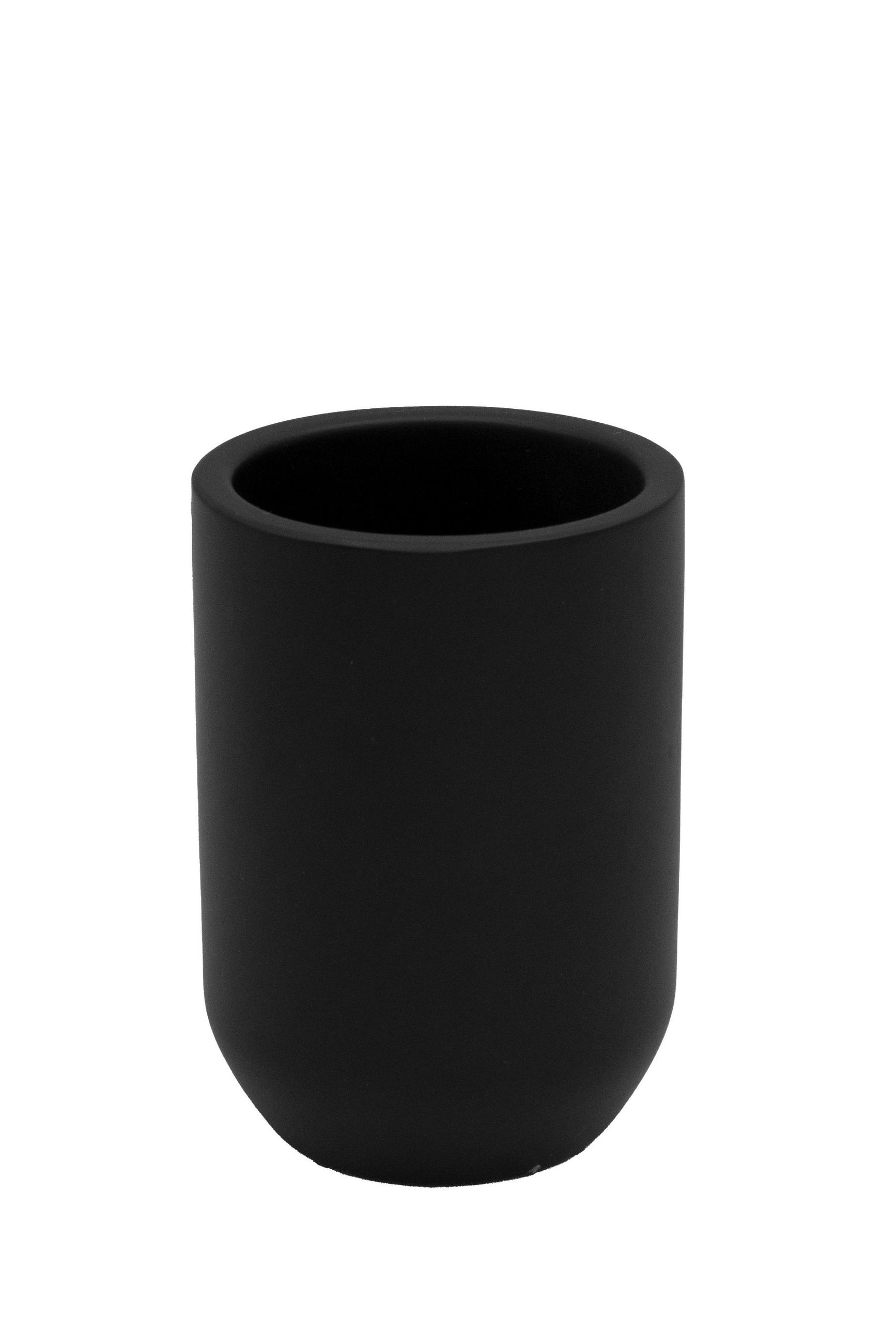 ZAHNPUTZBECHER Kunststoff  - Schwarz, Basics, Kunststoff (7/10,5/7cm) - Sadena