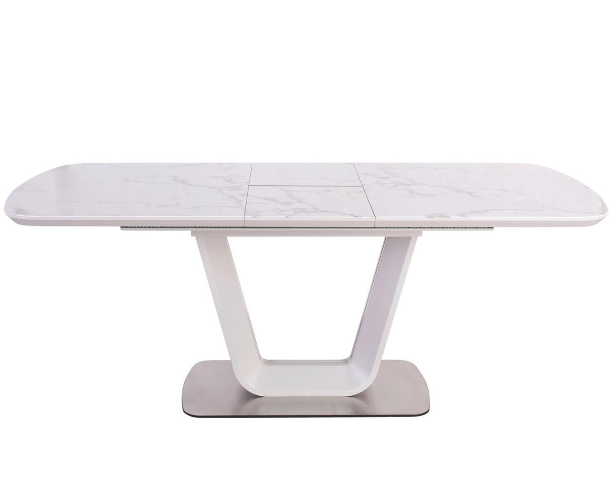 ESSTISCH in Glas, Holzwerkstoff 160-200/90/76 cm  - Graphitfarben/Weiß, MODERN, Glas/Holzwerkstoff (160-200/90/76cm) - Livetastic