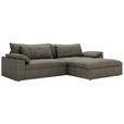 ECKSOFA  in Webstoff Graubraun  306/198 cm  - Graubraun/Schwarz, MODERN, Kunststoff/Textil (306/198cm) - Carryhome