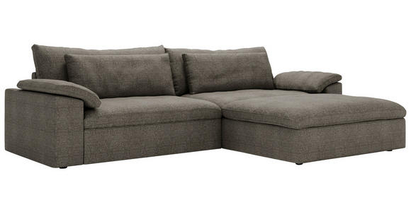 ECKSOFA  in Webstoff Graubraun  306/198 cm  - Graubraun/Schwarz, MODERN, Kunststoff/Textil (306/198cm) - Carryhome